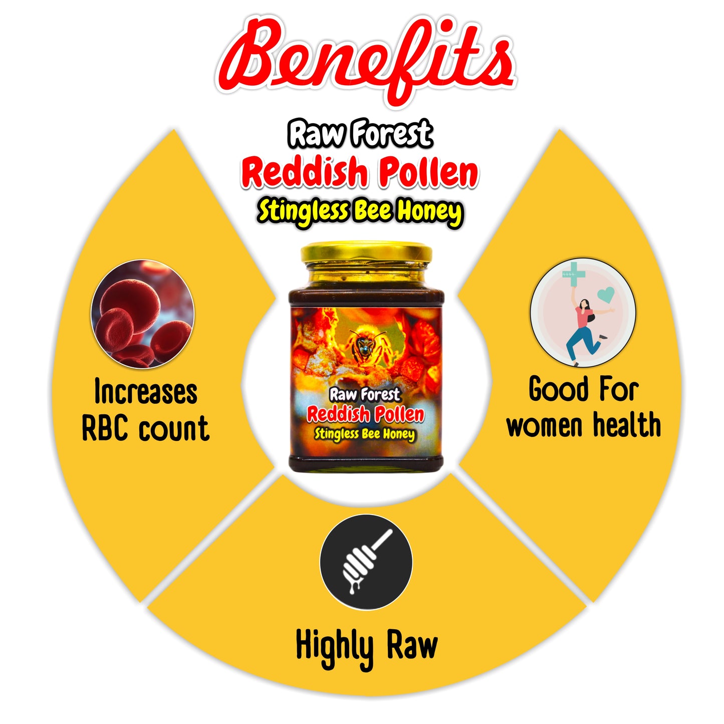 Raw Stingless Bee Forest Honey - Red Coloured Pollen - Sour Taste - From Dead Trees