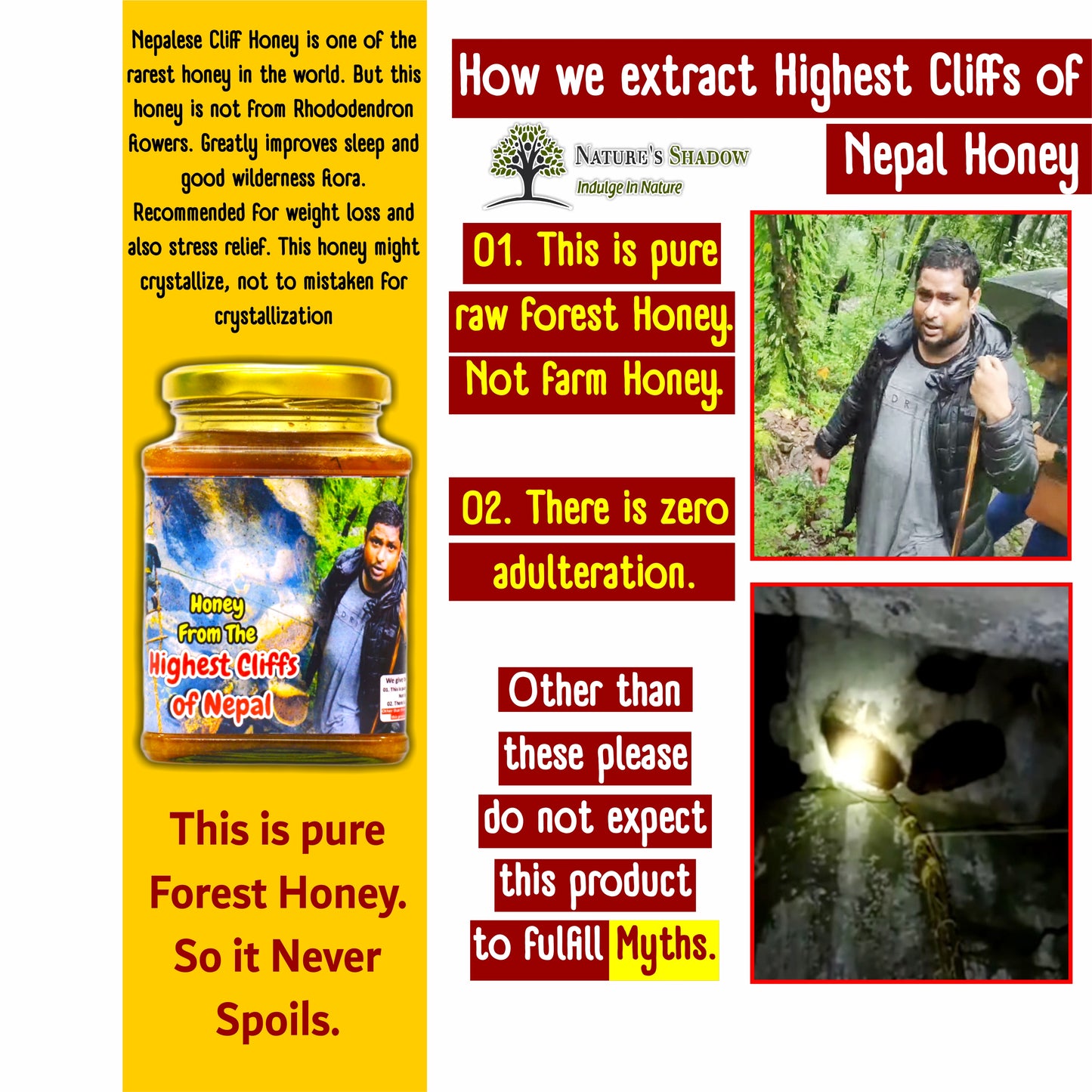 Nepal's Raw Cliff Honey In Crystalized Form