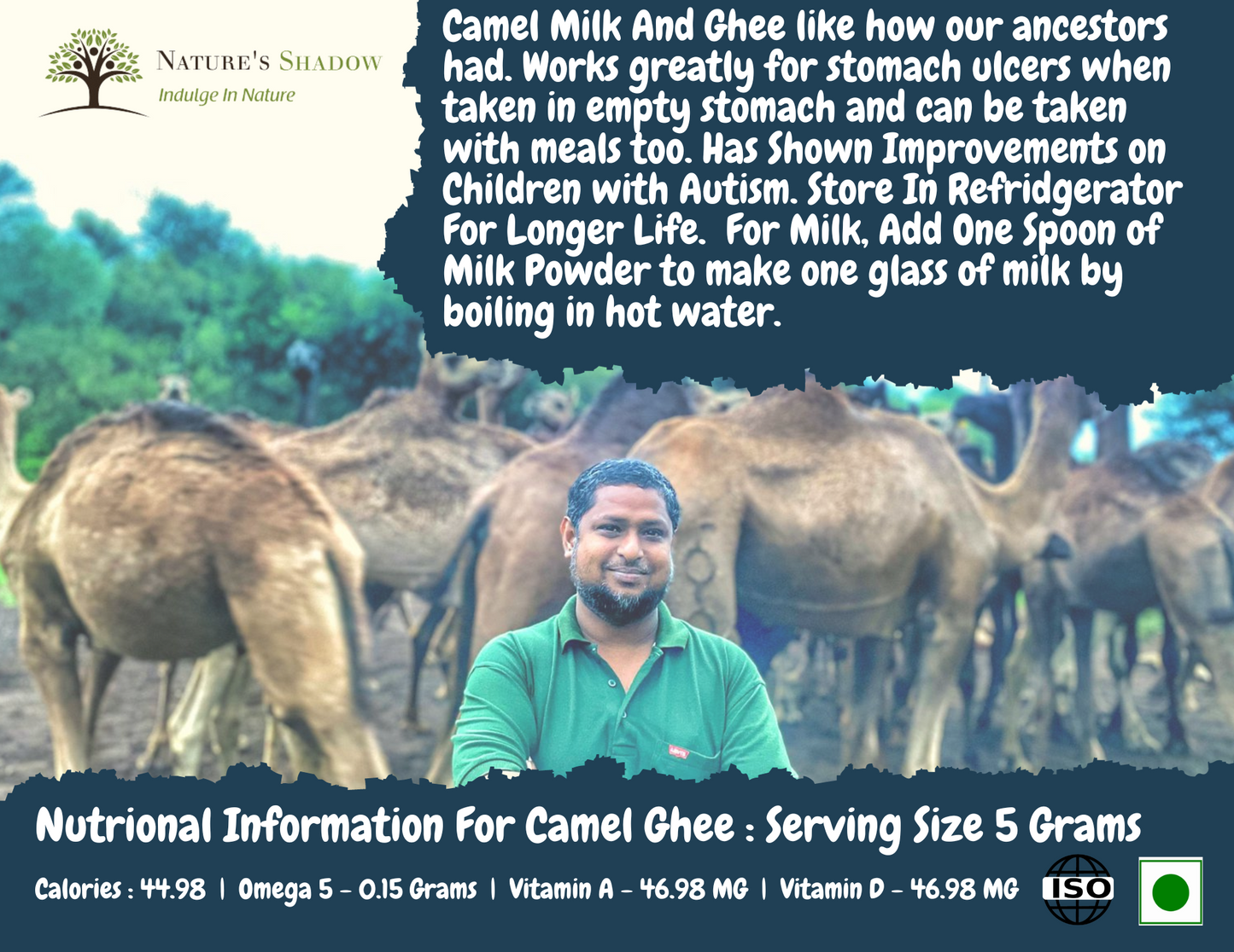 Camel Milk Ghee - From Camels That Graze 36 Herbs In The Wild - 150 Grams