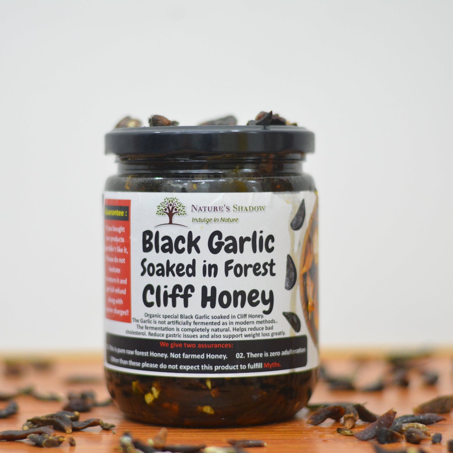 Black Garlic Soaked In Forest Cliff Honey (Naturally Fermented Black Garlics)
