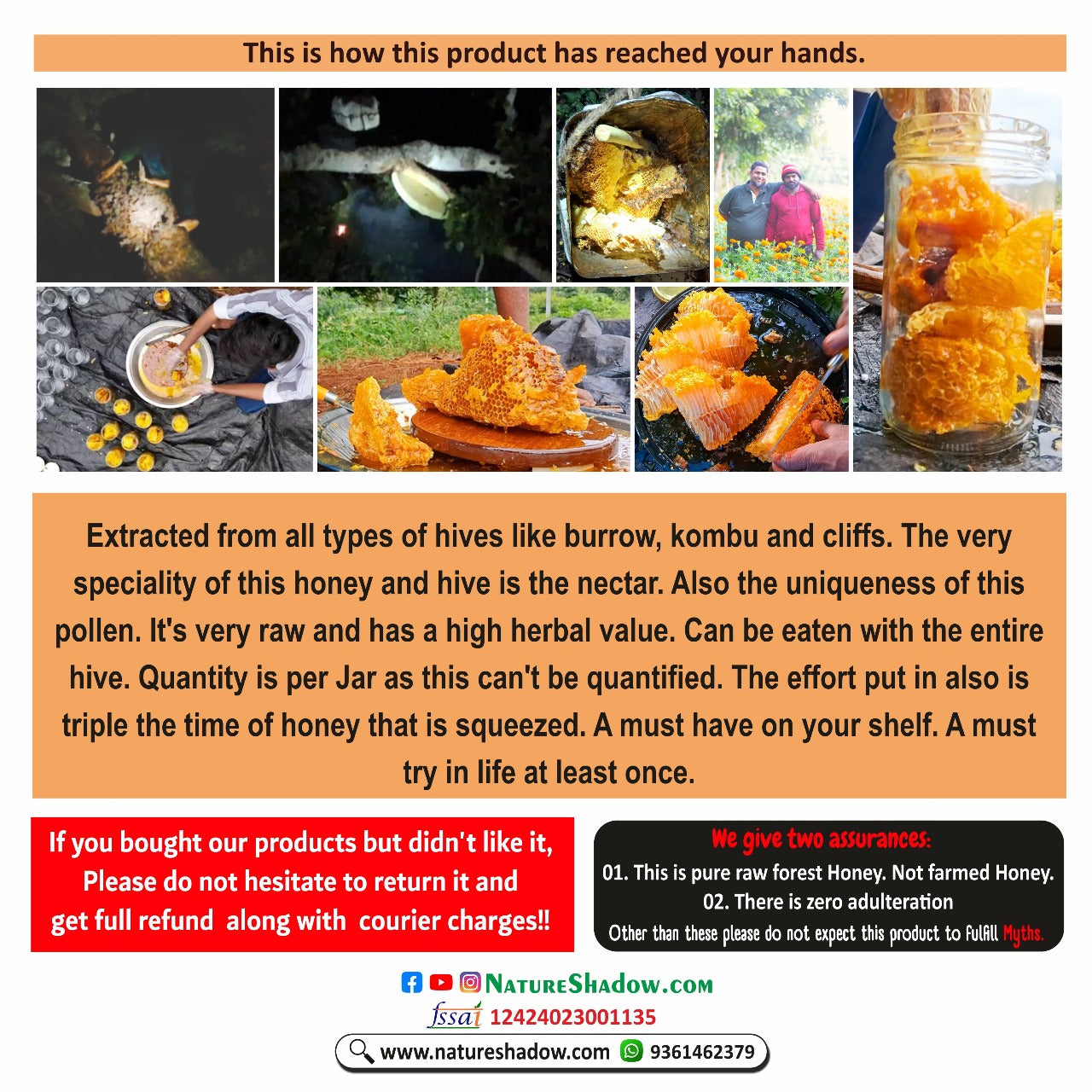 Entire Bee Hive With Honey, Pollen And Propolis