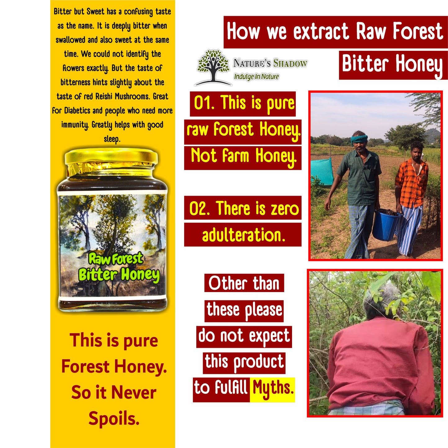 Wild and Raw Bitter Honey - A Rare, Seasonal Treasure for Diabetics and Elderly