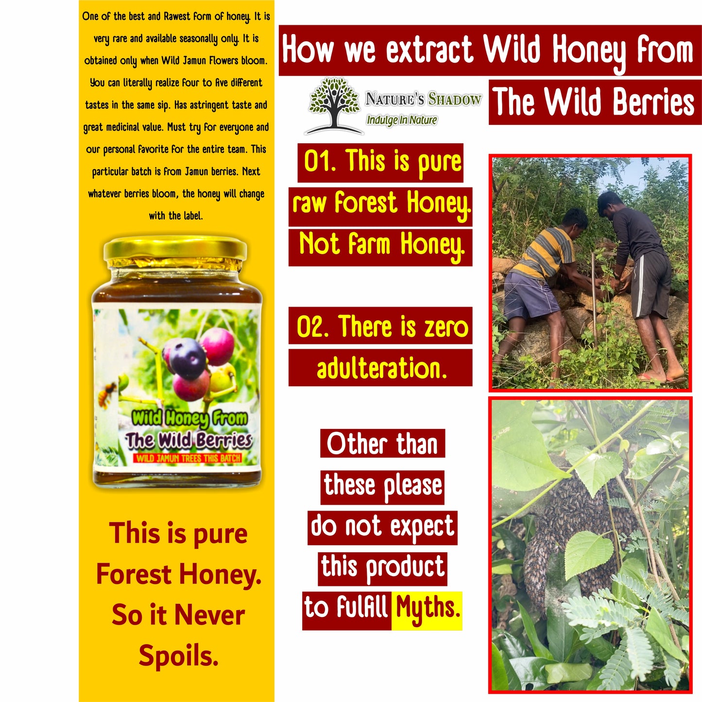 Wild Honey From The Wild Berries - Wild Jamuns Nectar - Astringent And Sweet Taste Honey