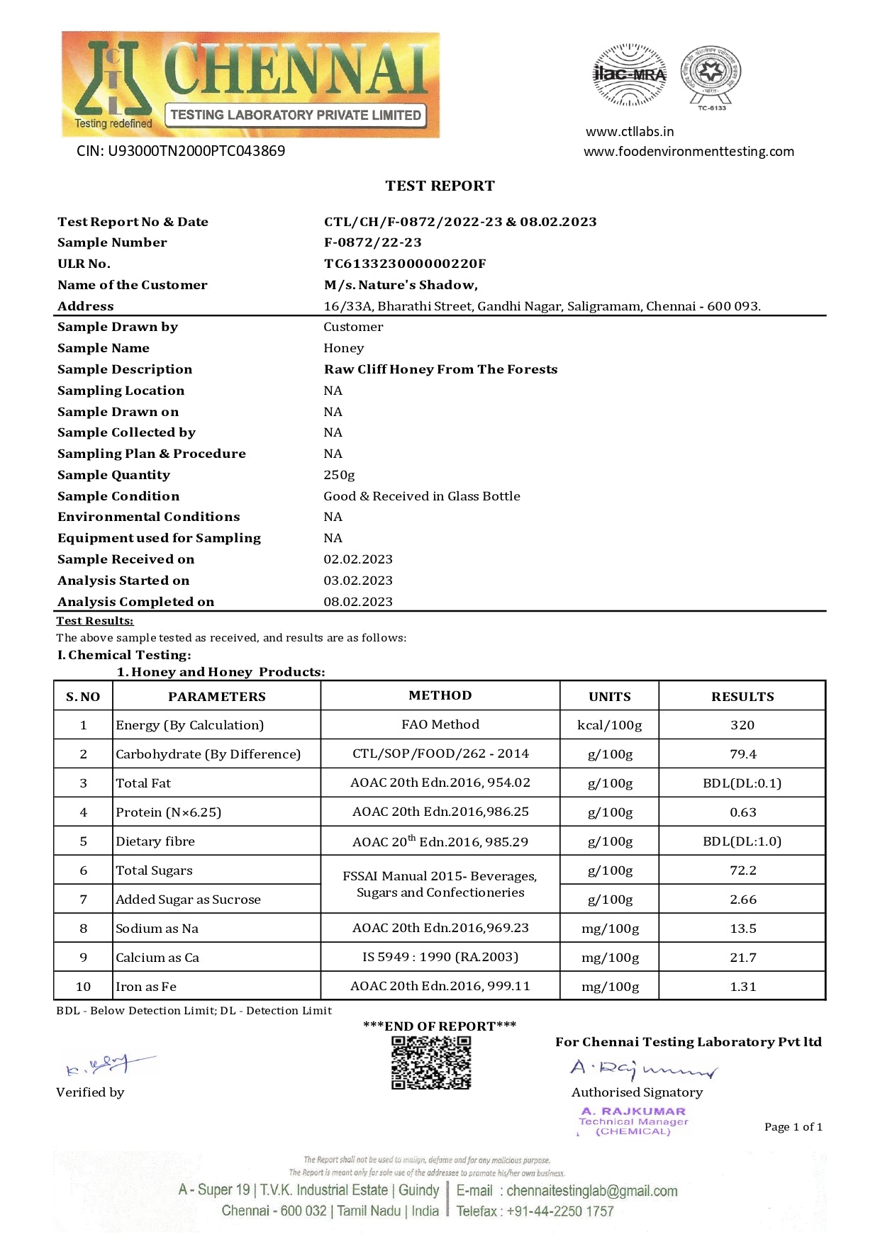 Raw Forest Cliff Honey - South Indian Origin
