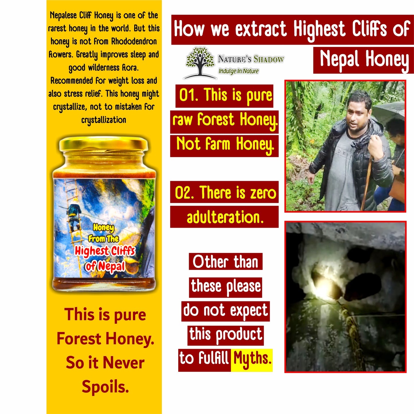 Nepalese Origin : Honey From The Highest Cliffs Of Nepal  (This honey might cryztallize easily)