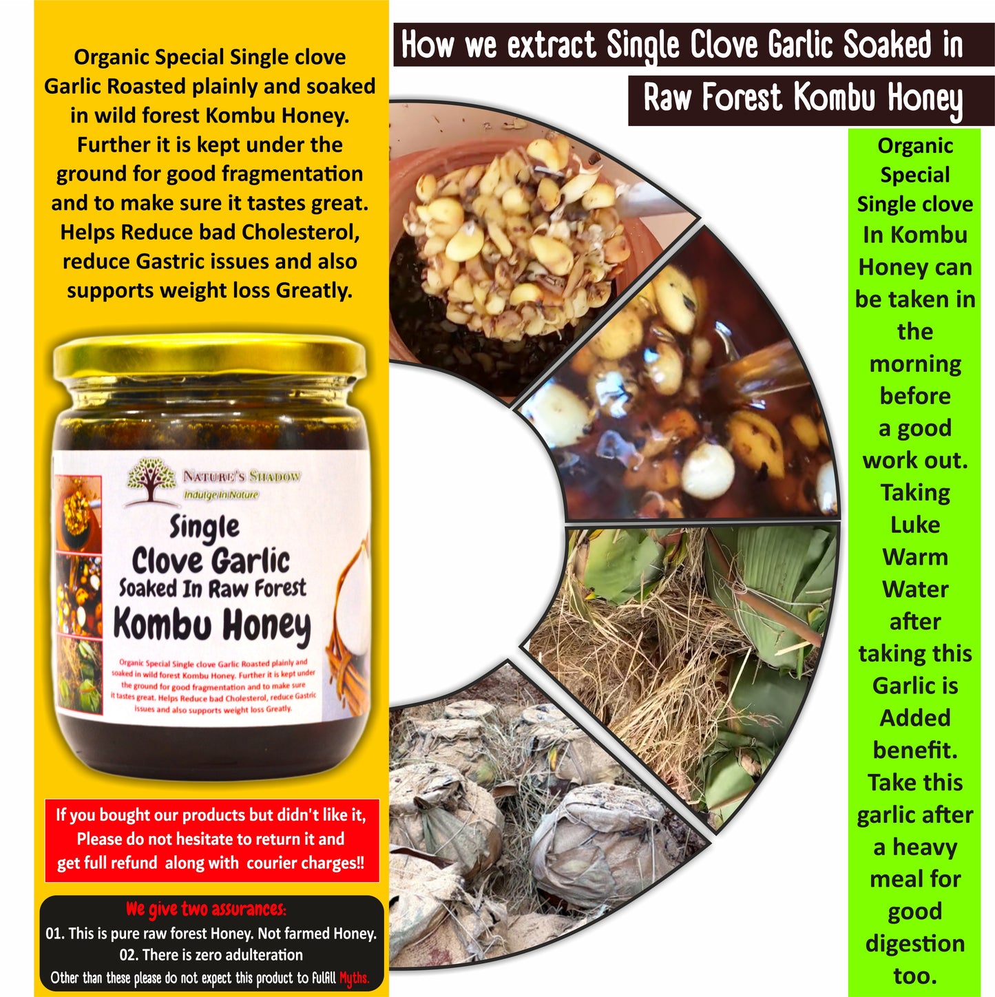 Single Clove Garlic Soaked In Kombu Honey