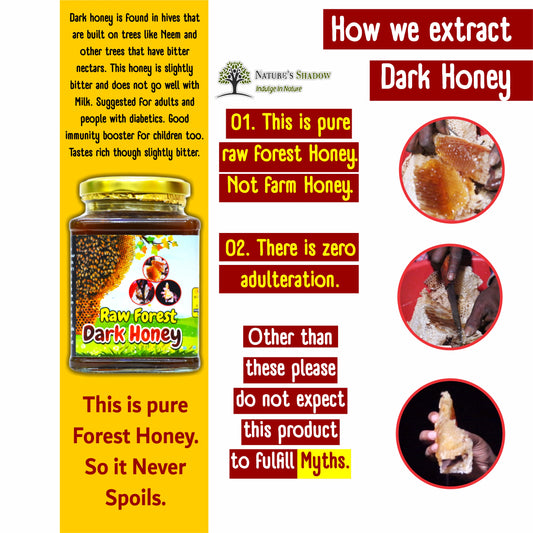 Dark Coloured Raw Forest Honey - Usually From Tree Hives on Trees Like Neem