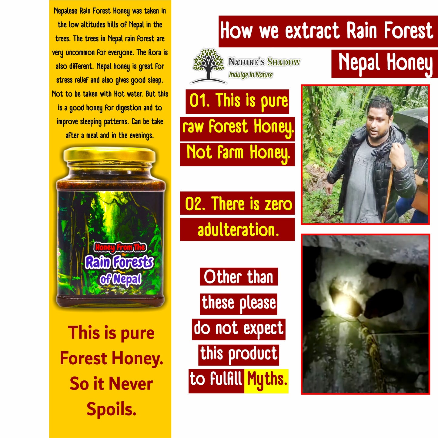 Nepalese Origin : Wild Honey From the Rain Forests Of Nepal (This honey might cryztallize easily)
