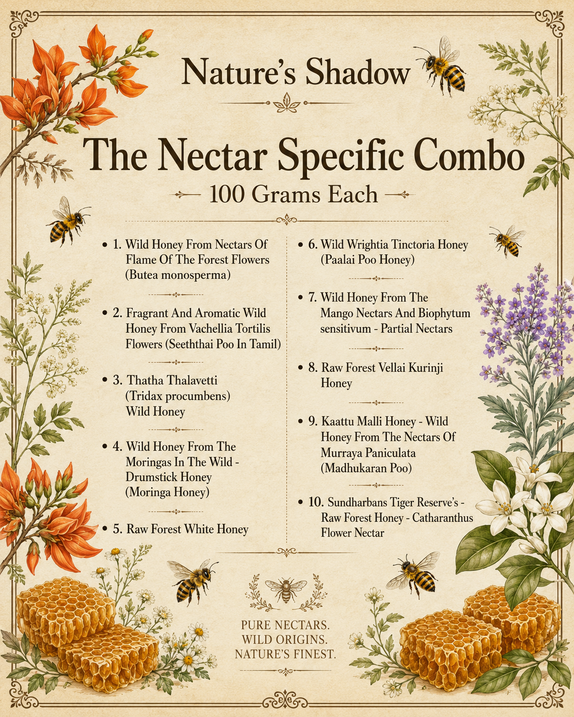 The Nectar Specific Combo — 10 Rare Wild Honeys