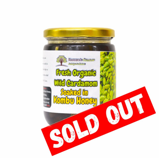 Organic Wild Cardamom Soaked In Kombu Honey - 150 Grams