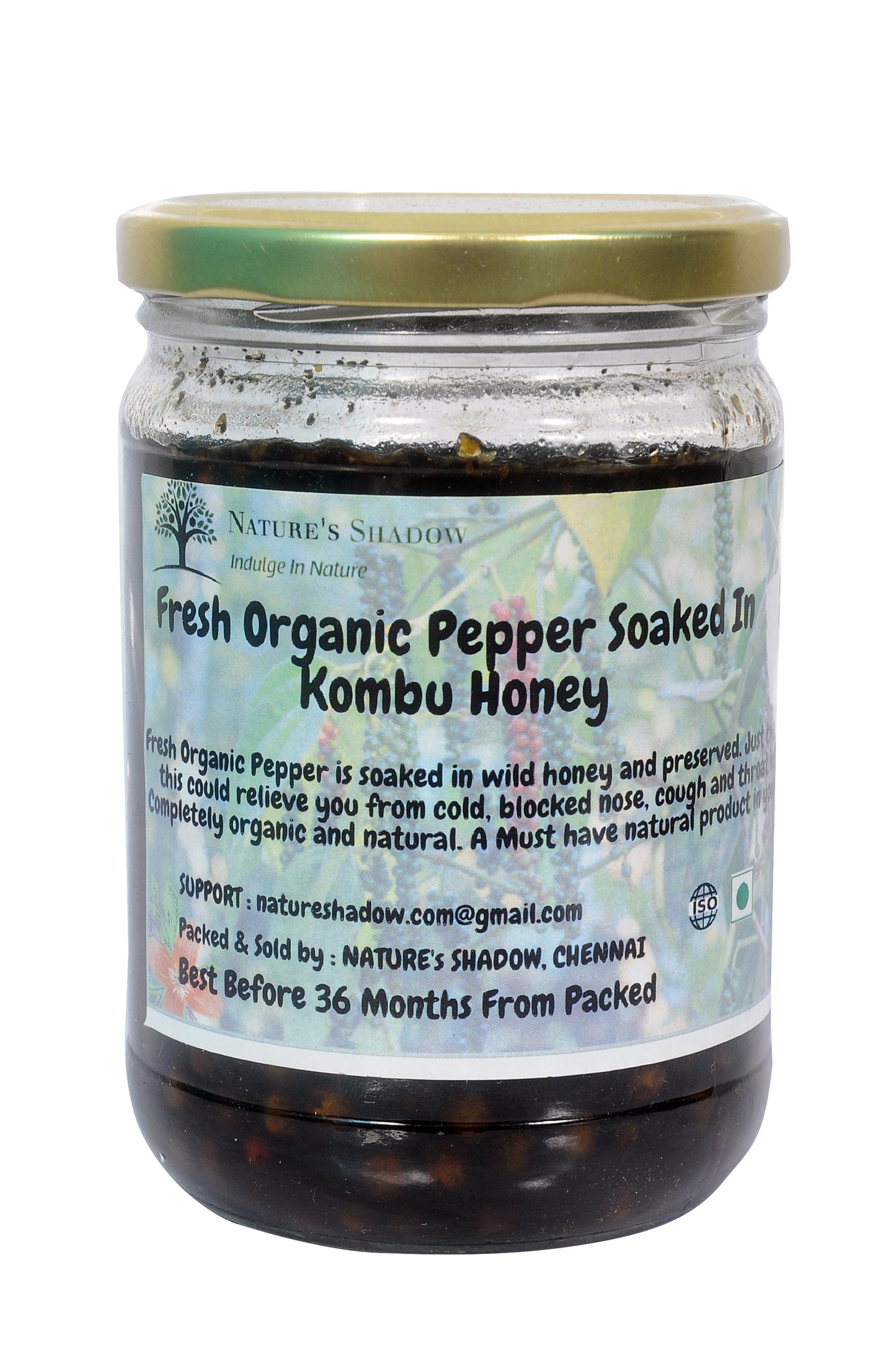 Organic Fresh Pepper Soaked In Kombu Honey - 200 Grams