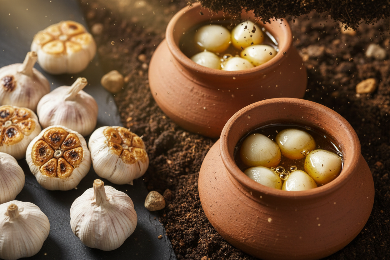 Pre-Booking - White Single Clove Garlic Roasted Dry & Fermented in Wild Honey Underground for 24 Days using earth mud pots - Before May 2026