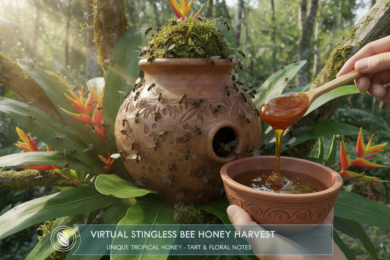 Virtual Stingless Bee Honey Harvest Experience: Harvest Your Own Pot of Raw Honey from The Wild! - Stingless Bee Hives - Not Regular Honey Hives