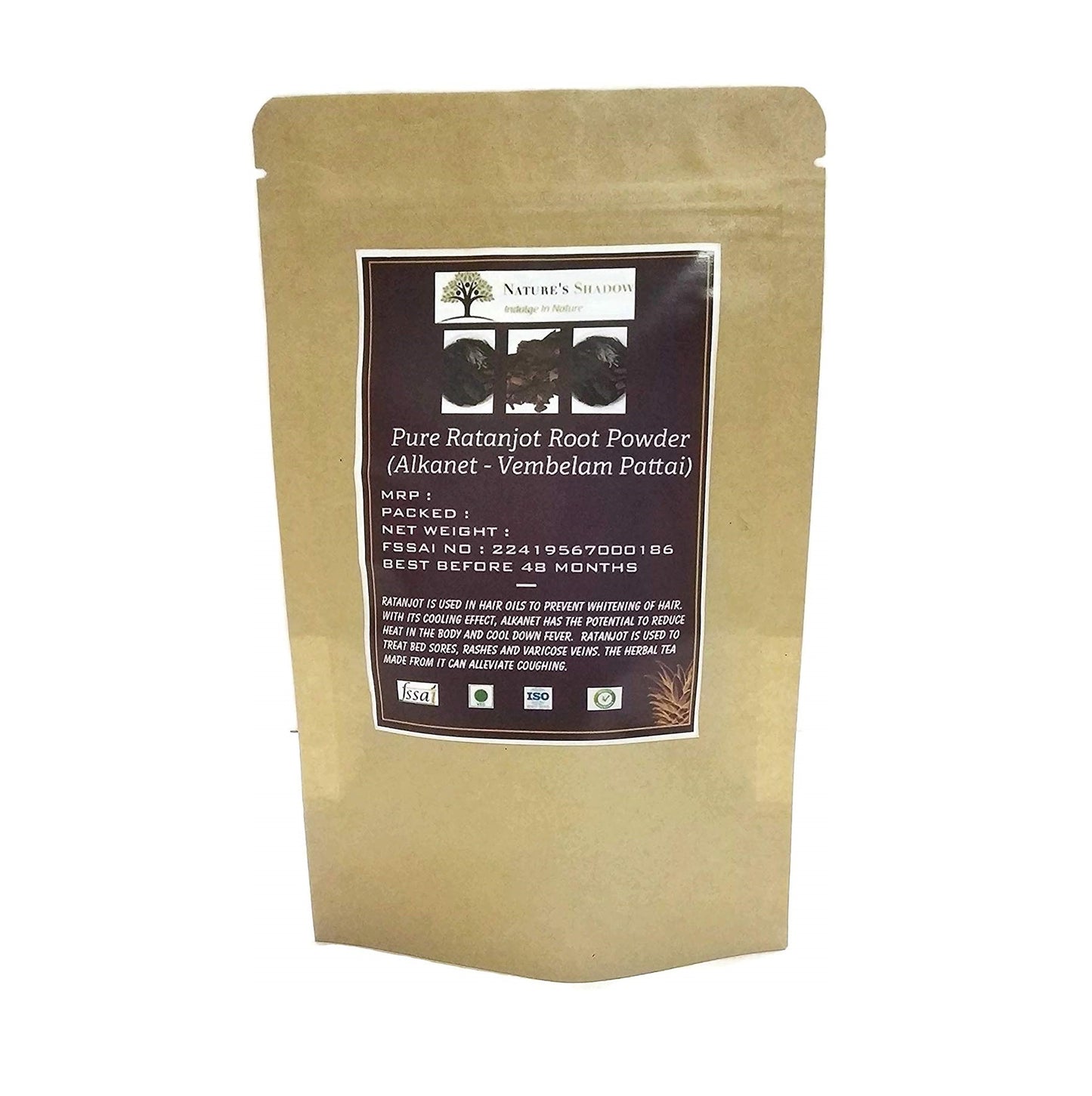 Edible Grade Ratanjot Root/Vembelam Pattai/Alkanet Root/Alkanna tinctoria (Powdered Form, 100 Grams)