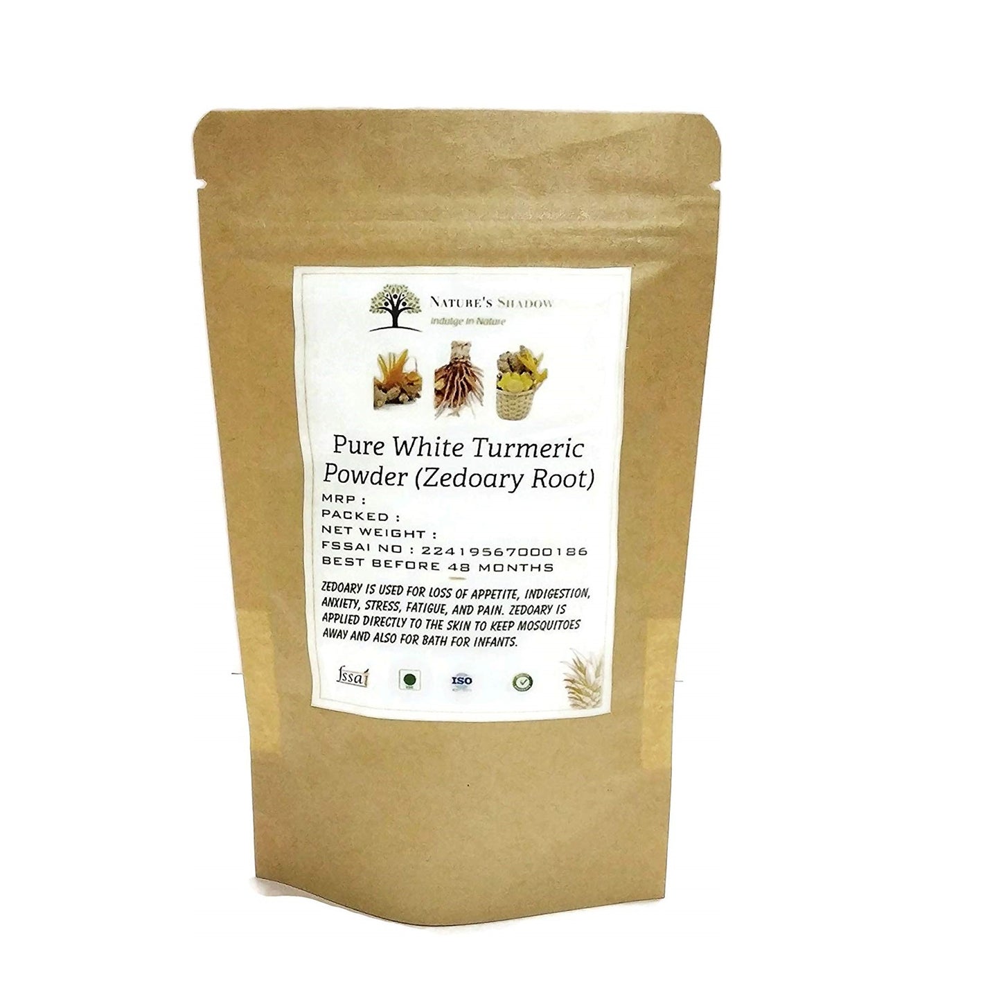 Pure White Turmeric / Zedoary Root / Poolankilangu for Skin and More - Origin Erode and Salem (Powdered Form, 100 Grams)
