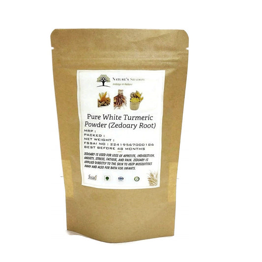 Pure White Turmeric / Zedoary Root / Poolankilangu for Skin and More - Origin Erode and Salem (Powdered Form, 100 Grams)